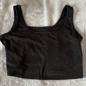 new never worn black shein crop top!